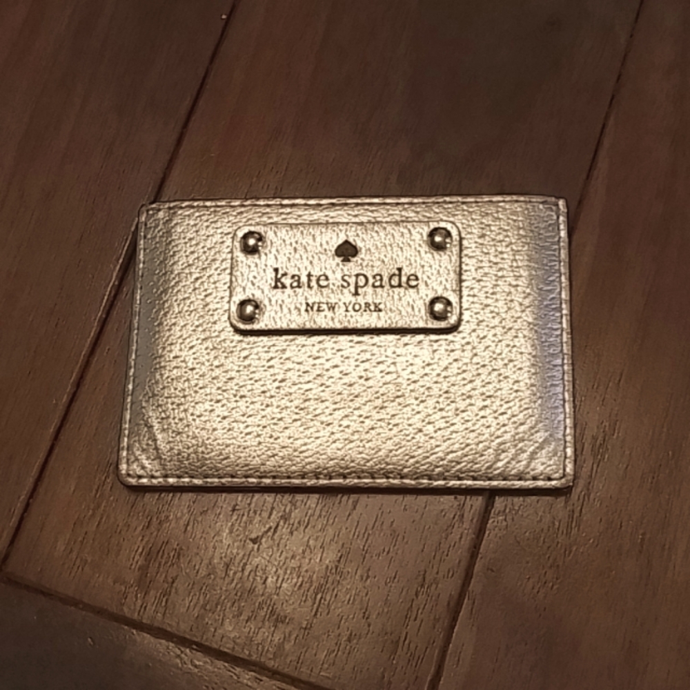 Kate Spade NWOT gold leather card wallet